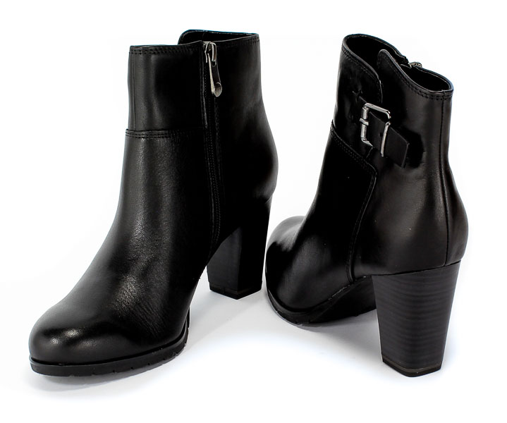 Botki Marco Tozzi 2-25372-23 002 Black Antic Czarny Skóra
