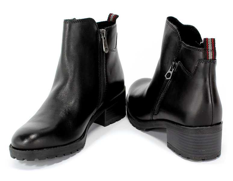 Botki Marco Tozzi 2-25404-33 002 Black Antic Czarny Skóra