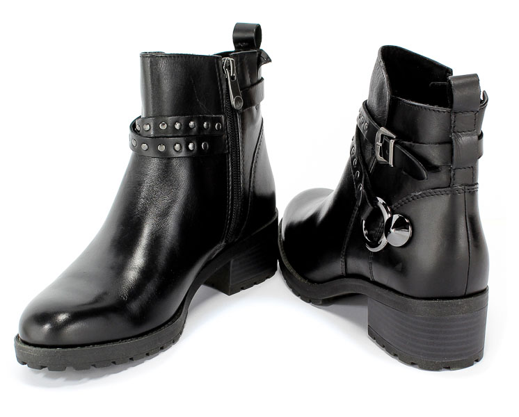 Botki Marco Tozzi 2-25475-33 002 Black Antic Czarny Skóra