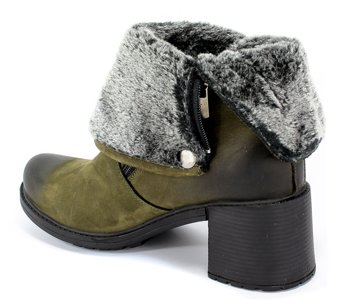 Trzewiki Boccato 0087-77 Sicak 62 Khaki Nubuck Zielony Skóra
