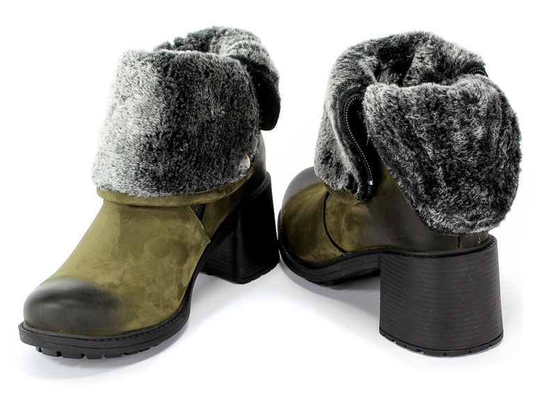 Trzewiki Boccato 0087-77 Sicak 62 Khaki Nubuck Zielony Skóra