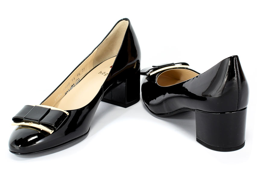 Czółenka Hogl 8-10 4084 Black Czarny Skóra