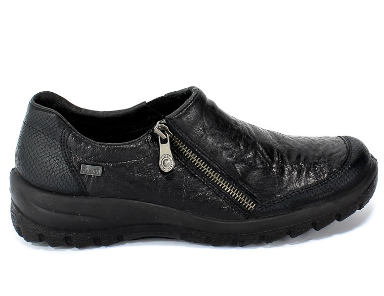 Półbuty  Rieker L7152-00 Black Czarny Skóra