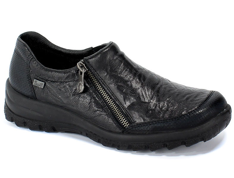 Półbuty  Rieker L7152-00 Black Czarny Skóra