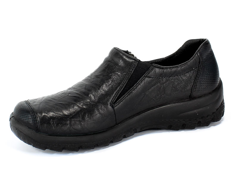 Półbuty  Rieker L7152-00 Black Czarny Skóra