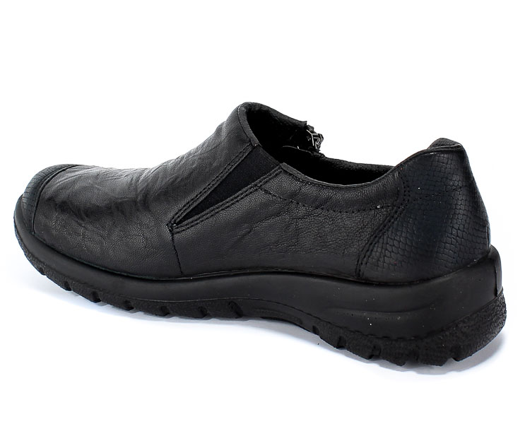 Półbuty  Rieker L7152-00 Black Czarny Skóra