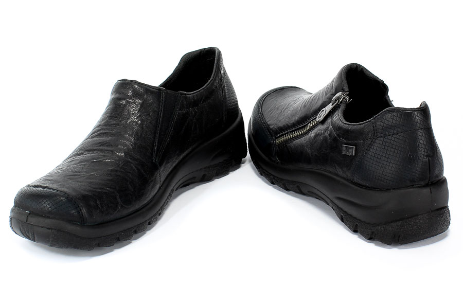 Półbuty  Rieker L7152-00 Black Czarny Skóra