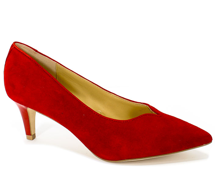 Czółenka Caprice 9-22406-22 524 Red Suede Skóra