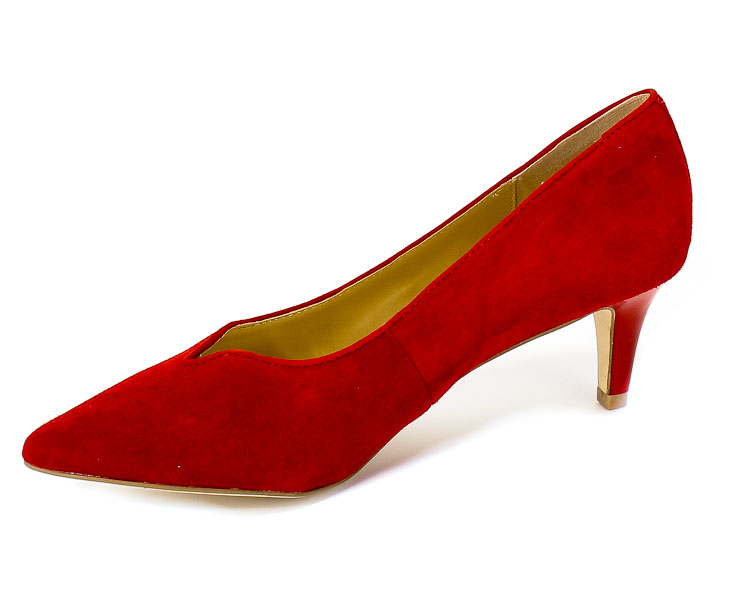 Czółenka Caprice 9-22406-22 524 Red Suede Skóra