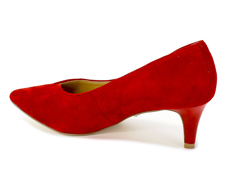 Czółenka Caprice 9-22406-22 524 Red Suede Skóra