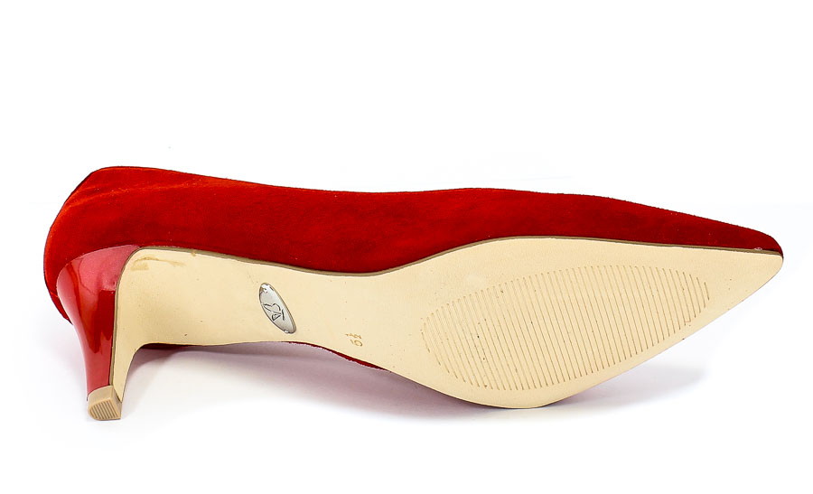 Czółenka Caprice 9-22406-22 524 Red Suede Skóra