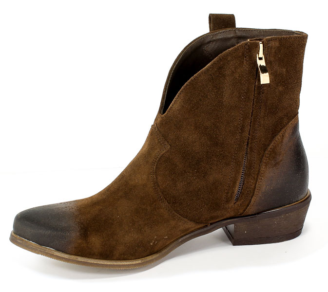 Botki Exquisite 1137 C.Brąz.Wel Skóra