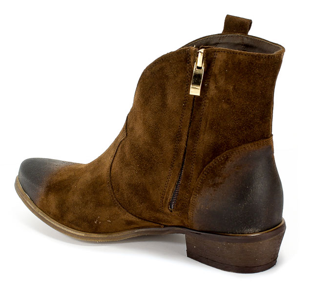 Botki Exquisite 1137 C.Brąz.Wel Skóra