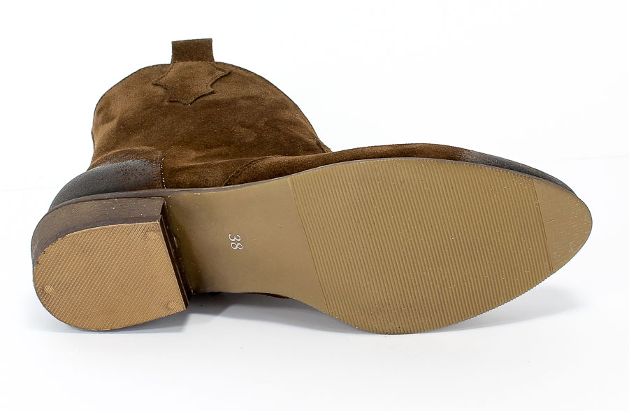 Botki Exquisite 1137 C.Brąz.Wel Skóra