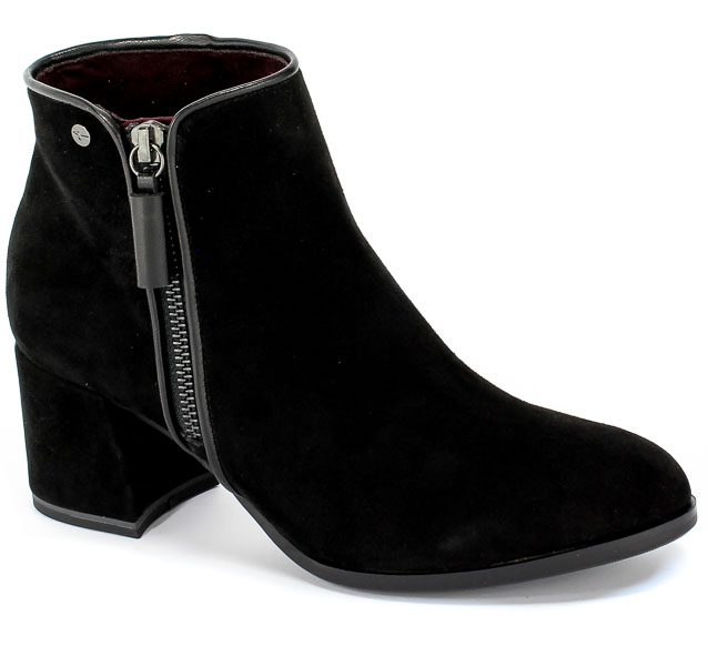 Botki Tamaris 1-25359-23 001 Black Czarny Skóra