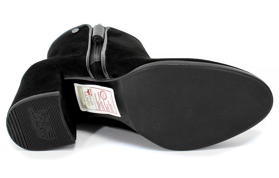 Botki Tamaris 1-25359-23 001 Black Czarny Skóra