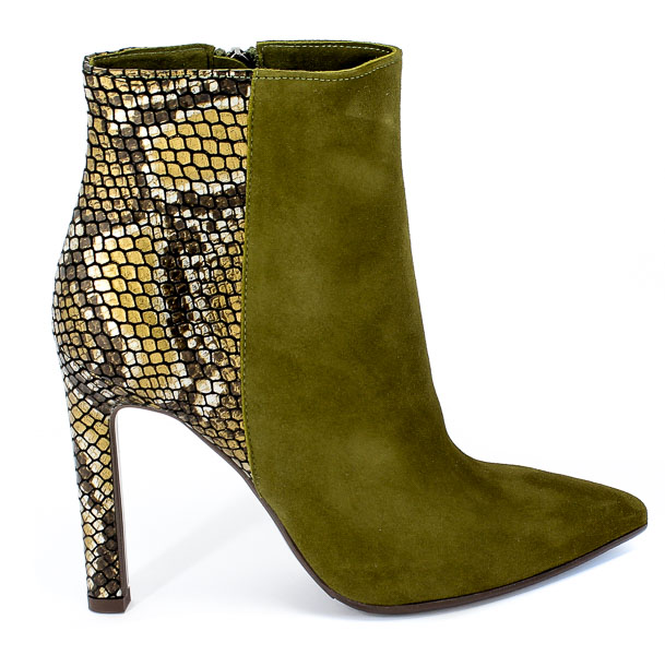 Botki Bravo Moda 2155 Oliwka Zamsz+Dragon Zielony Skóra