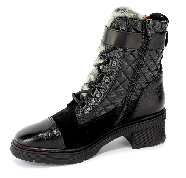 Botki Hispanitas Hi99286 Bufalo I-9 Velour-I9 Black Czarny Skóra