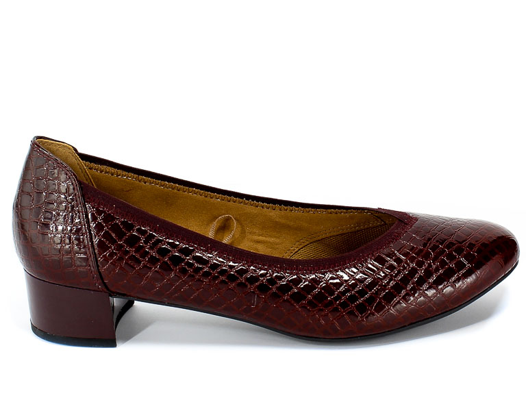 Czółenka Caprice 9-22301-23 531 Bordeaux Croco Czerwony Skóra