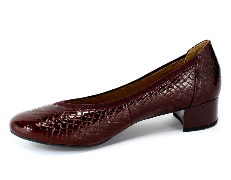 Czółenka Caprice 9-22301-23 531 Bordeaux Croco Czerwony Skóra