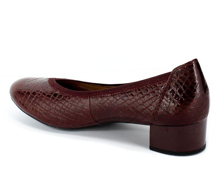 Czółenka Caprice 9-22301-23 531 Bordeaux Croco Czerwony Skóra