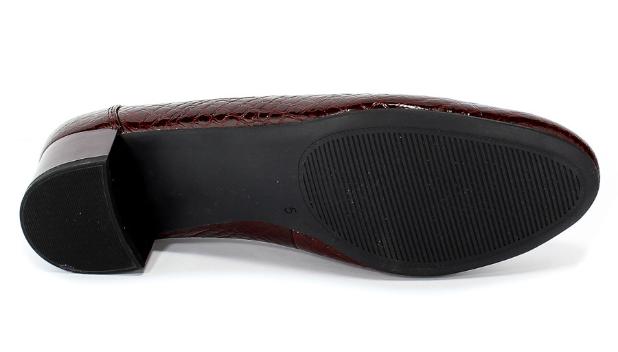 Czółenka Caprice 9-22301-23 531 Bordeaux Croco Czerwony Skóra