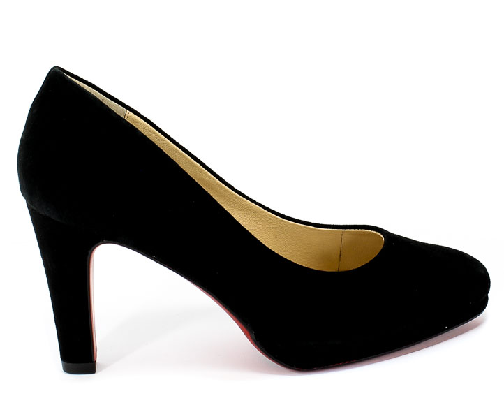 Czółenka Caprice 9-22402-23 004 Black Suede Czarny Skóra