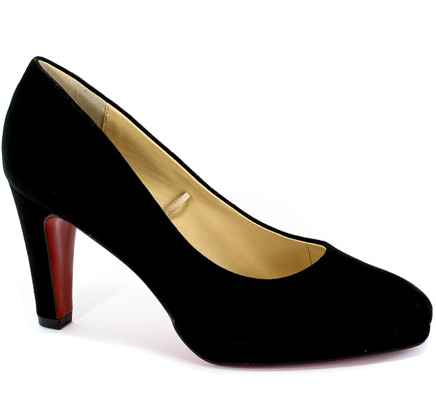 Czółenka Caprice 9-22402-23 004 Black Suede Czarny Skóra