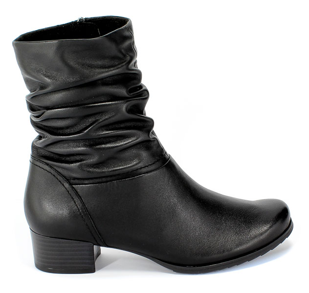 Botki Caprice 9-25301-23 022 Black Nappa Czarny Skóra