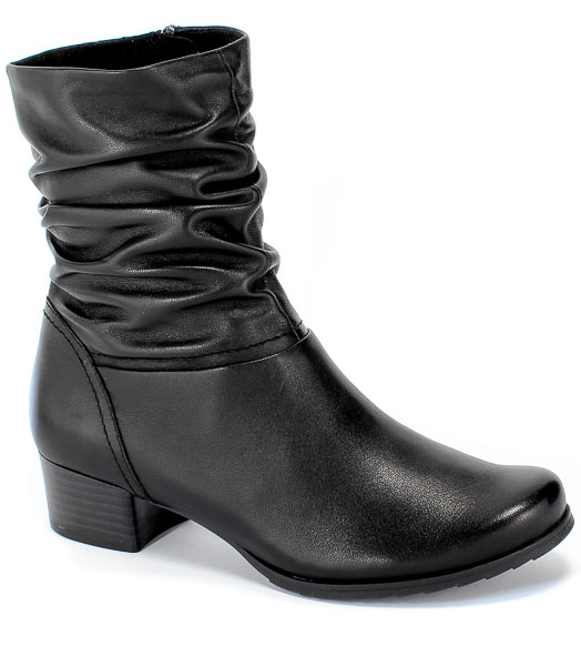 Botki Caprice 9-25301-23 022 Black Nappa Czarny Skóra