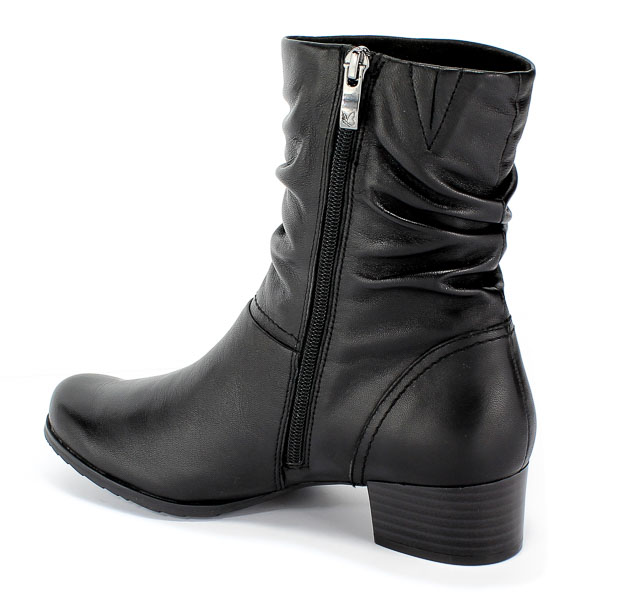 Botki Caprice 9-25301-23 022 Black Nappa Czarny Skóra