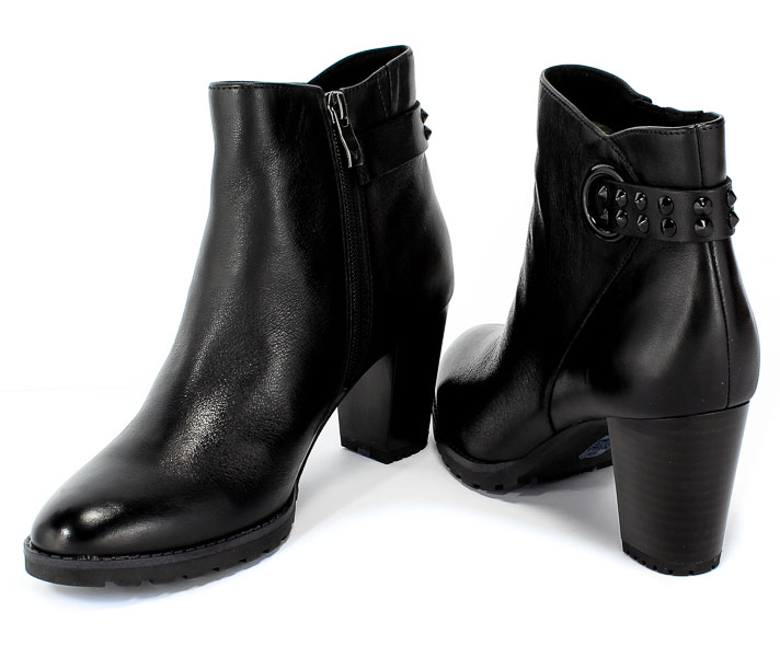 Botki Caprice 9-25343-23 022 Black Nappa Czarny Skóra