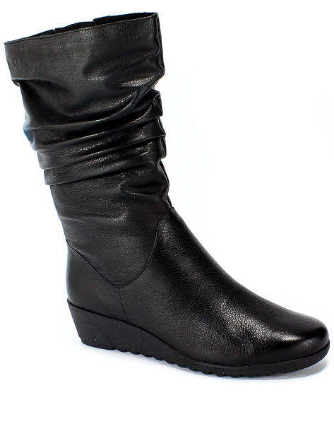 Pół Kozaki Caprice 9-25407-23 022 Black Nappa Czarny Skóra