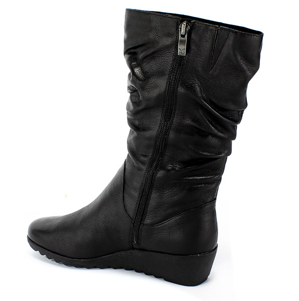 Pół Kozaki Caprice 9-25407-23 022 Black Nappa Czarny Skóra