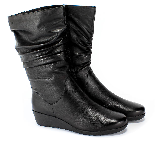 Pół Kozaki Caprice 9-25407-23 022 Black Nappa Czarny Skóra