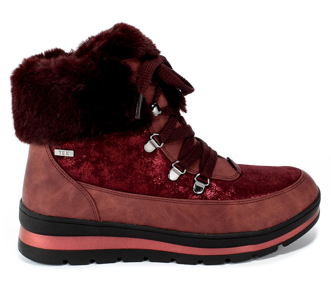 Śniegowce Caprice 9-26220-23 551 Bordeaux Comb Czerwony 