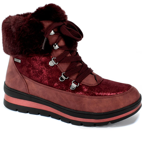 Śniegowce Caprice 9-26220-23 551 Bordeaux Comb Czerwony 