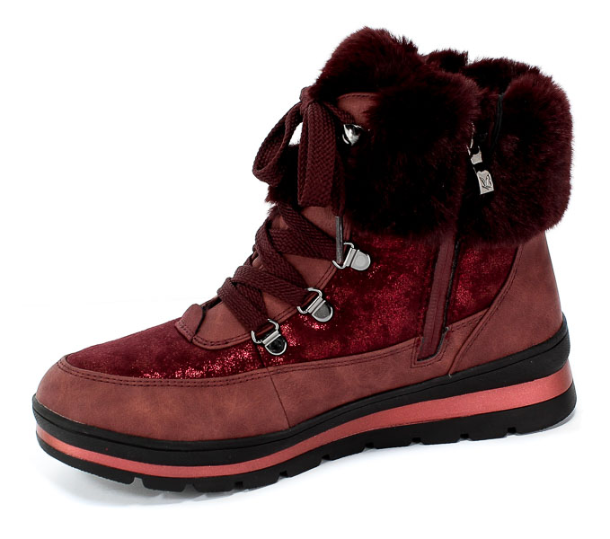 Śniegowce Caprice 9-26220-23 551 Bordeaux Comb Czerwony 
