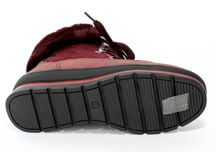 Śniegowce Caprice 9-26220-23 551 Bordeaux Comb Czerwony 