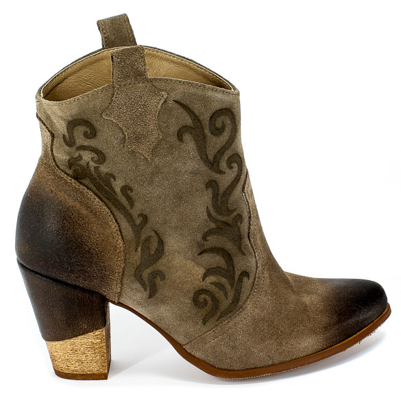 Botki Exquisite 1145 Almond Wel Szary Skóra