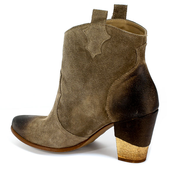Botki Exquisite 1145 Almond Wel Szary Skóra