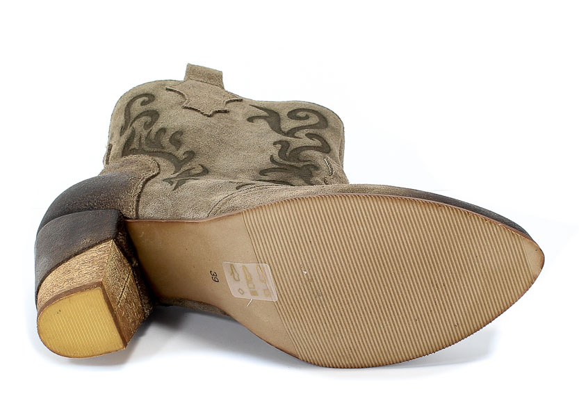Botki Exquisite 1145 Almond Wel Szary Skóra