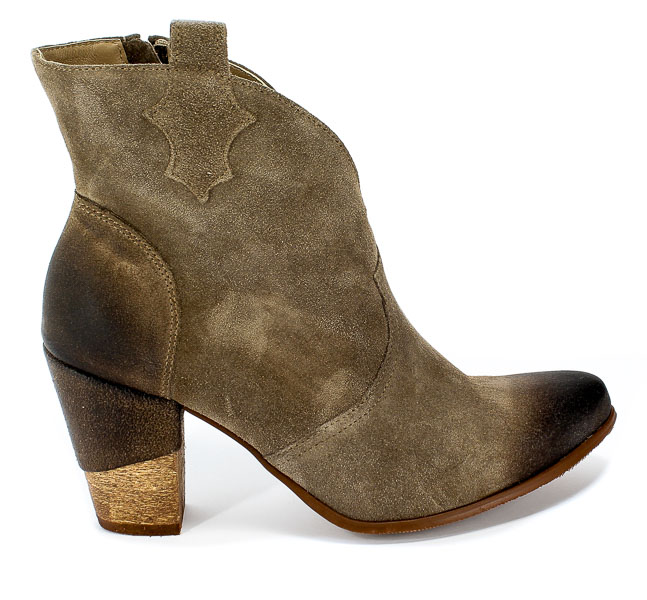 Botki Exquisite 1132 Almond Wel Szary Skóa