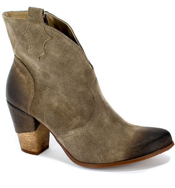 Botki Exquisite 1132 Almond Wel Szary Skóa