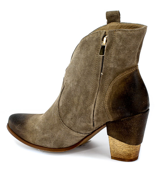 Botki Exquisite 1132 Almond Wel Szary Skóa