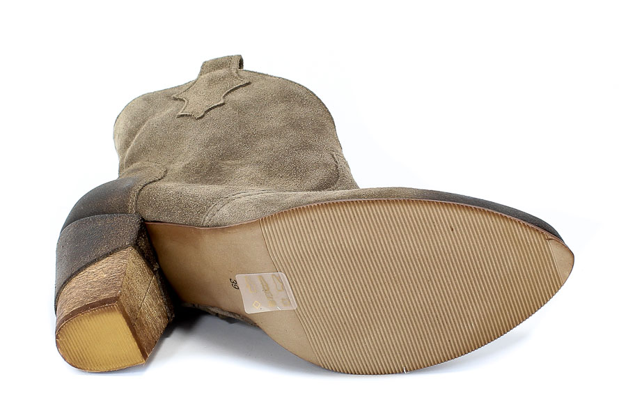 Botki Exquisite 1132 Almond Wel Szary Skóa