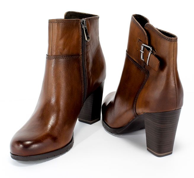 Botki Marco Tozzi 2-25372-23 310 Cognac Antic Brązowy Skóra