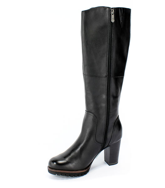 Kozaki Marco Tozzi 2-26631-23 002 Black Antic Czarny Skóra