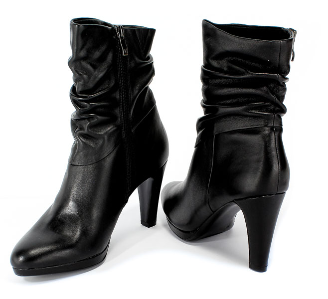 Botki Caprice 9-25303-23 022 Black Nappa Czarny Skóra