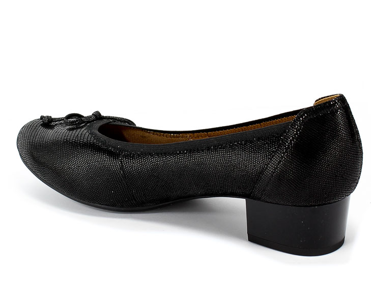 Czółenka Caprice 9-22306-23 010 Black Reptile Czarny Skóra